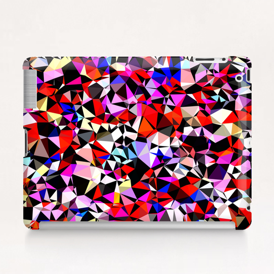 geometric triangle pattern abstract in red pink black blue Tablet Case by Timmy333