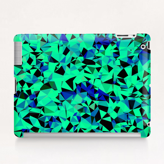 geometric triangle pattern abstract in green blue black Tablet Case by Timmy333