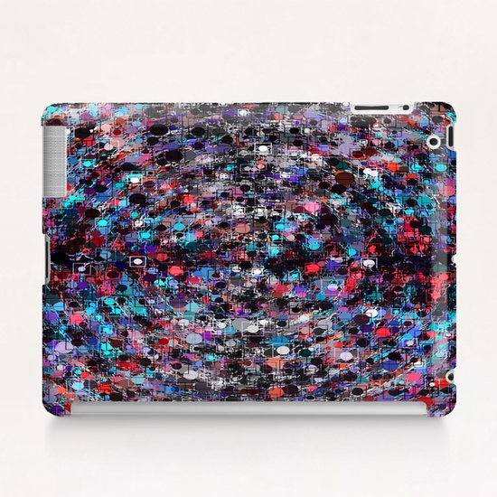 geometric circle and square pattern abstract in blue and red Tablet Case by Timmy333