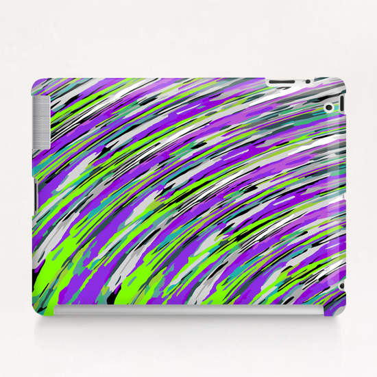 curly line pattern abstract background in purple and green Tablet Case by Timmy333