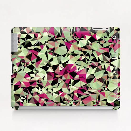 geometric triangle pattern abstract in green pink black Tablet Case by Timmy333