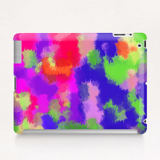 pink purple blue green and orange painting texture background Tablet Case by Timmy333