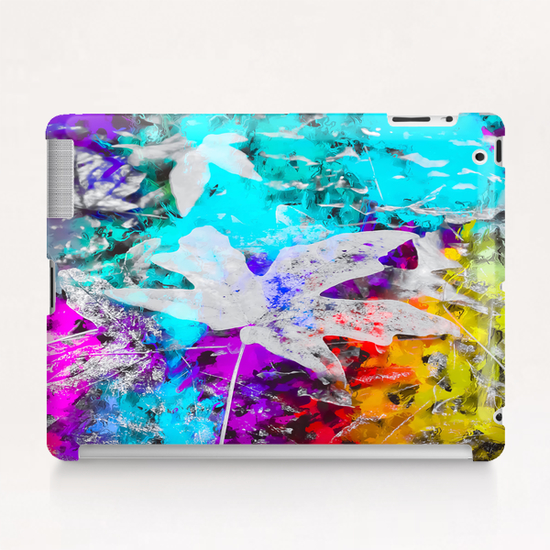 maple leaf with blue purple pink yellow painting abstract background Tablet Case by Timmy333