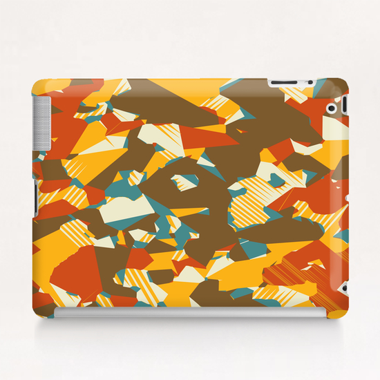 geometric graffiti drawing and painting abstract in brown yellow blue and orange Tablet Case by Timmy333