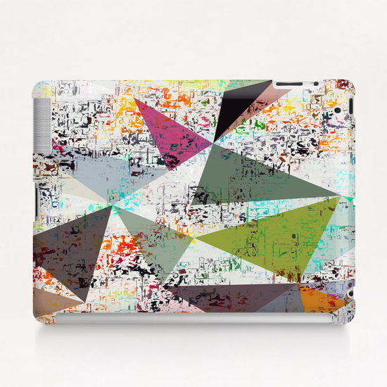 psychedelic geometric triangle pattern abstract with painting abstract background Tablet Case by Timmy333