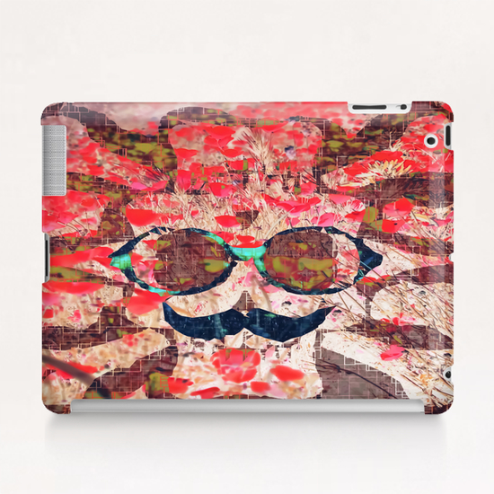 vintage old skull portrait with red poppy flower field abstract background Tablet Case by Timmy333