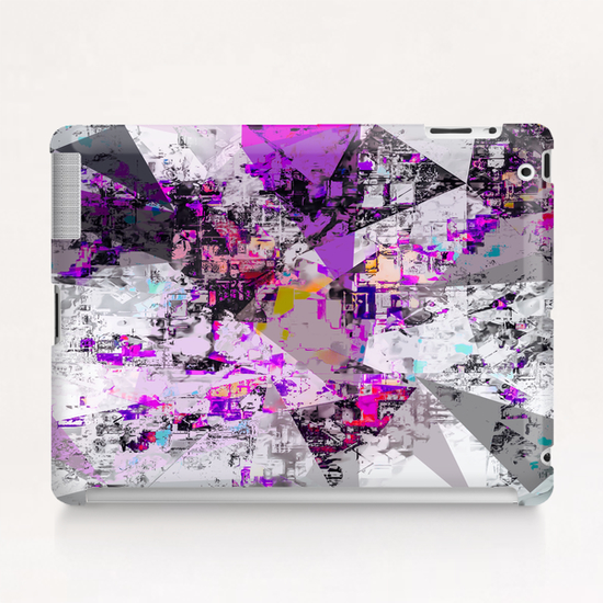 vintage psychedelic triangle polygon pattern abstract in purple pink yellow blue Tablet Case by Timmy333