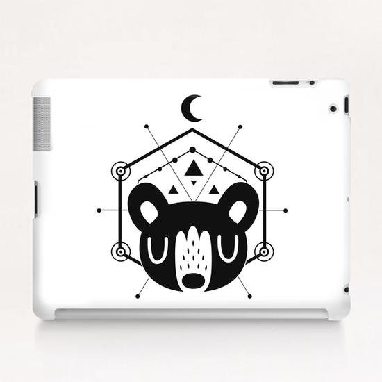 Mystic Black Moon Bear Tablet Case by Claire Jayne Stamper