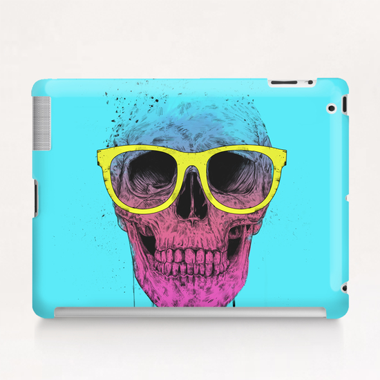 Pop art skull with glasses Tablet Case by Balazs Solti