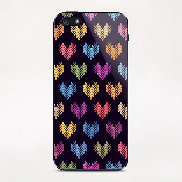 Colorful Knitted Hearts X 0.1 iPhone & iPod Skin by Amir Faysal