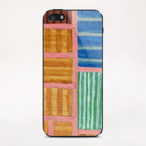 Beautiful Stripes Pattern within a Pink Grid  iPhone & iPod Skin by Heidi Capitaine