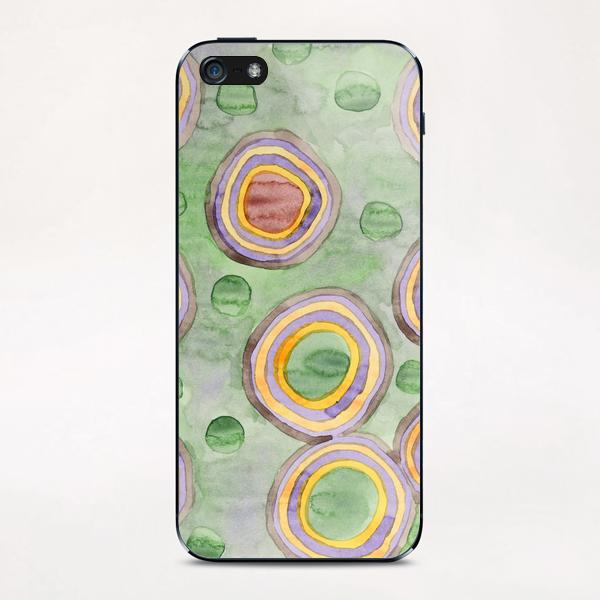 Luminous Ringed Circles on Green  iPhone & iPod Skin by Heidi Capitaine