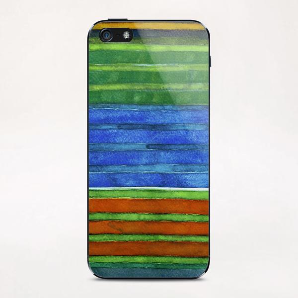 Horizontal Stripes In Red Blue Green iPhone & iPod Skin by Heidi Capitaine