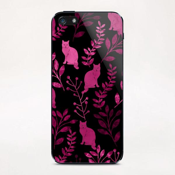 Floral and Cat X 0.4 iPhone & iPod Skin by Amir Faysal