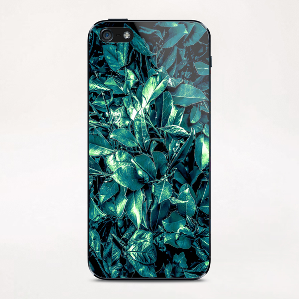 vintage style green leaves texture background iPhone & iPod Skin by Timmy333