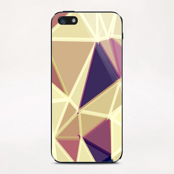 geometric triangle polygon pattern abstract in brown and red iPhone & iPod Skin by Timmy333