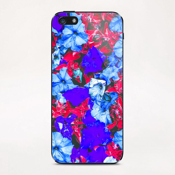 closeup flower texture abstract in blue purple red iPhone & iPod Skin by Timmy333