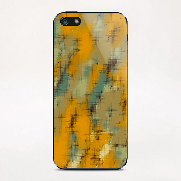 painting texture abstract background in brown and green iPhone & iPod Skin by Timmy333