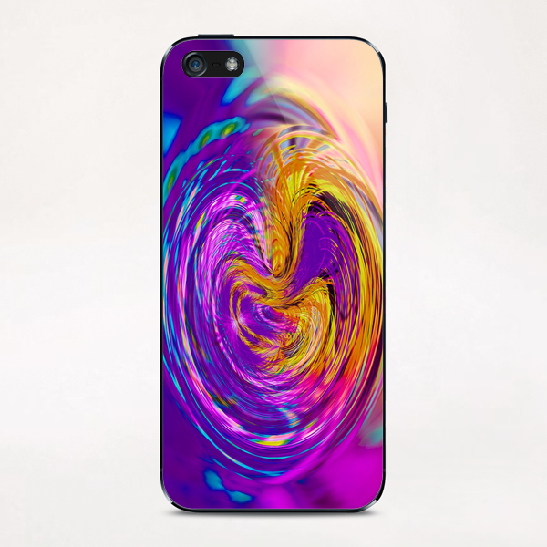 psychedelic graffiti abstract pattern in purple pink brown blue iPhone & iPod Skin by Timmy333