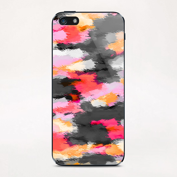 pink orange and black painting texture abstract background iPhone & iPod Skin by Timmy333