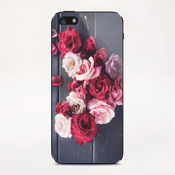 red and pink rose in the heart shape  iPhone & iPod Skin by Timmy333