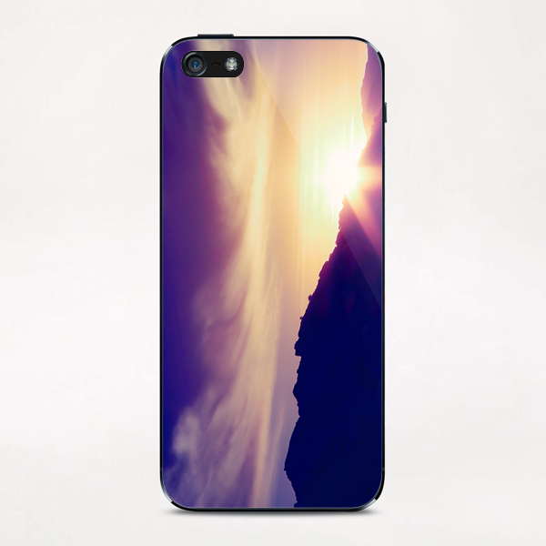 sunset over the mountain with beautiful cloudy sky iPhone & iPod Skin by Timmy333