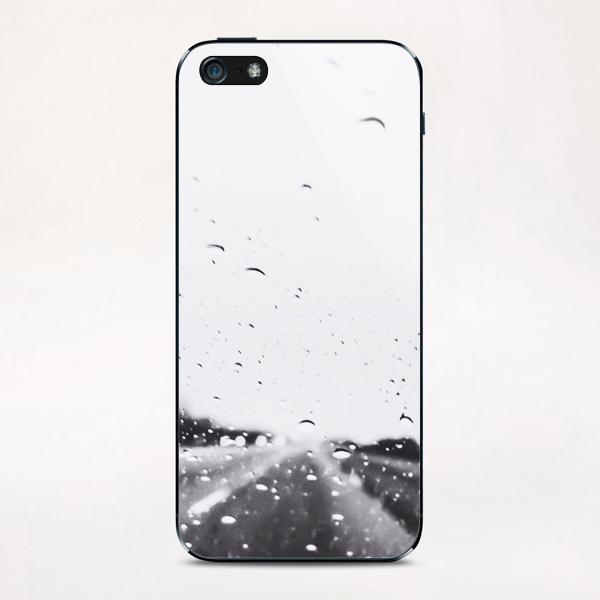 on the road in the rainy day in black and white iPhone & iPod Skin by Timmy333