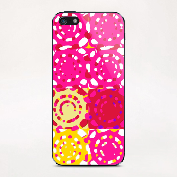 graffiti circle pattern abstract in pink yellow and purple iPhone & iPod Skin by Timmy333