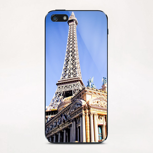 Eiffel tower at Las Vegas, USA with blue sky iPhone & iPod Skin by Timmy333