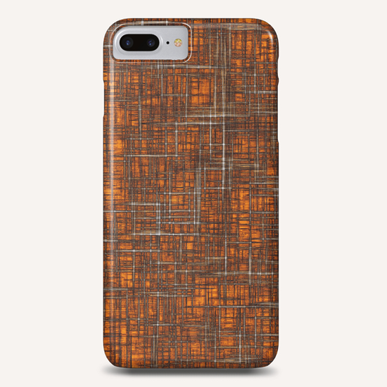 geometric square pattern drawing in orange brown Phone Case by Timmy333