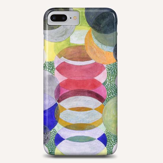 Overlapping Ovals and Circles on Green Dotted Ground Phone Case by Heidi Capitaine