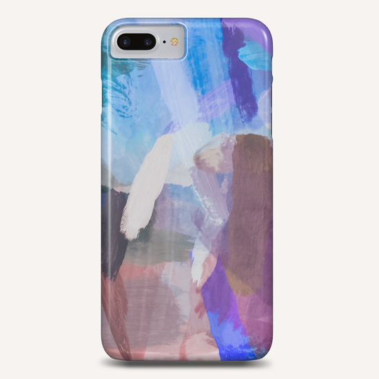 brush painting texture abstract background in blue purple brown Phone Case by Timmy333