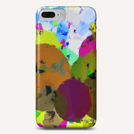 geometric circle pattern abstract in yellow brown pink green Phone Case by Timmy333