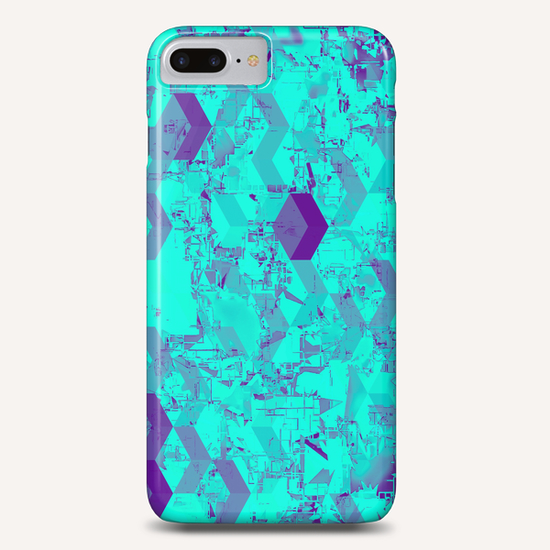 geometric square pattern abstract in blue Phone Case by Timmy333