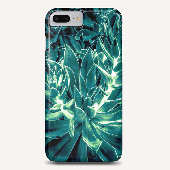 closeup green succulent plant texture background Phone Case by Timmy333