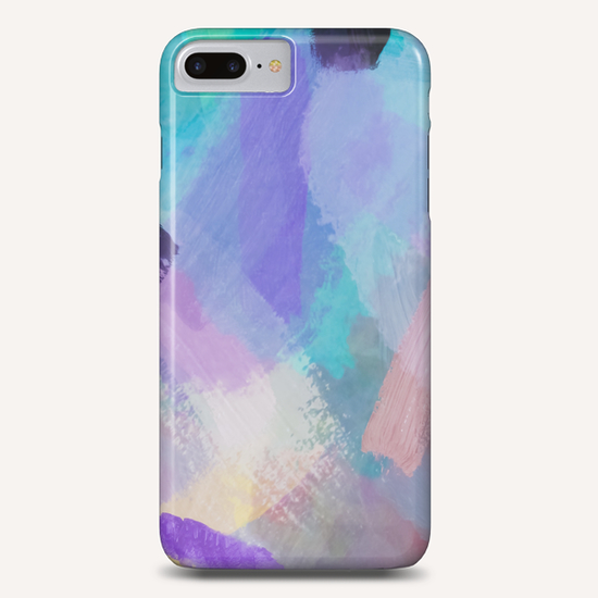 brush painting texture abstract background in blue pink purple Phone Case by Timmy333