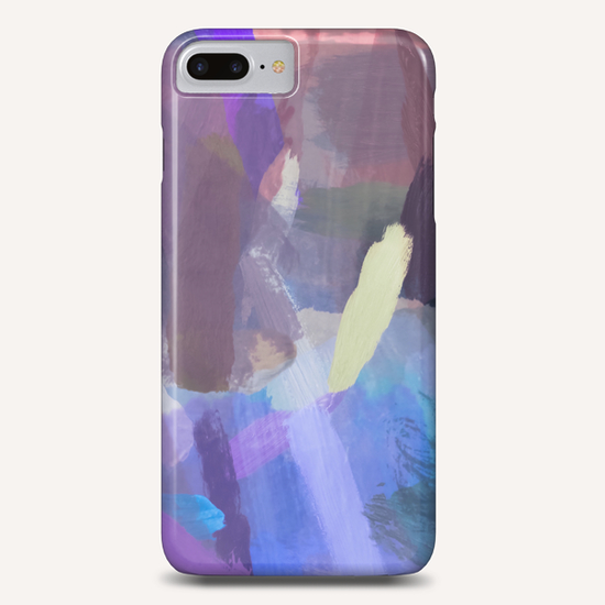 brush painting texture abstract background in purple blue brown Phone Case by Timmy333