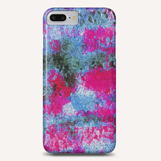 psychedelic painting texture abstract in pink and blue with noise and grain Phone Case by Timmy333