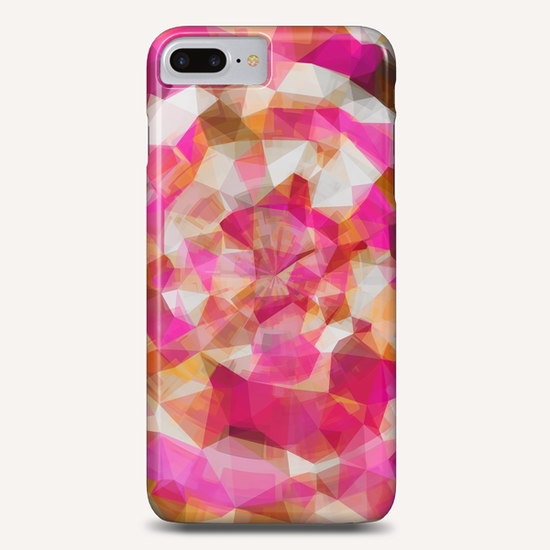 geometric polygon abstract pattern in pink orange brown Phone Case by Timmy333