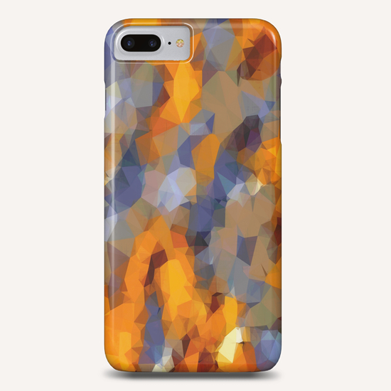 psychedelic geometric polygon abstract pattern in orange brown blue Phone Case by Timmy333