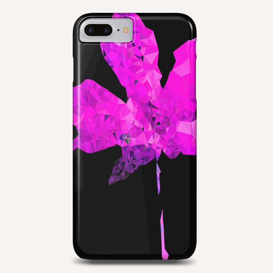 pink geometric polygon maple leaf abstract pattern with black background Phone Case by Timmy333