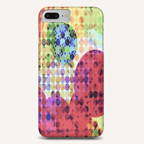 geometric circle pattern abstract background in red pink yellow orange green Phone Case by Timmy333