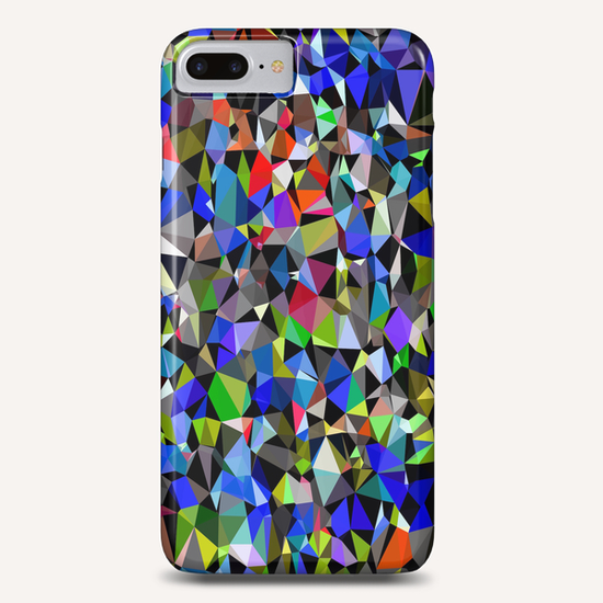 geometric triangle polygon pattern abstract background in blue red green Phone Case by Timmy333