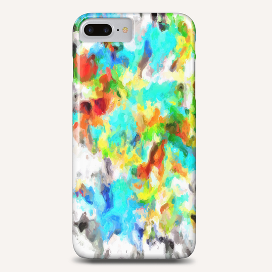 psychedelic splash painting abstract texture in blue yellow brown green black Phone Case by Timmy333