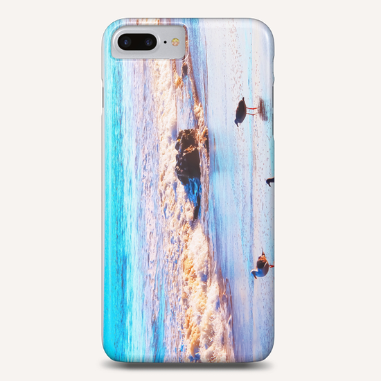 seagull bird on the sandy beach with blue wave water in summer Phone Case by Timmy333