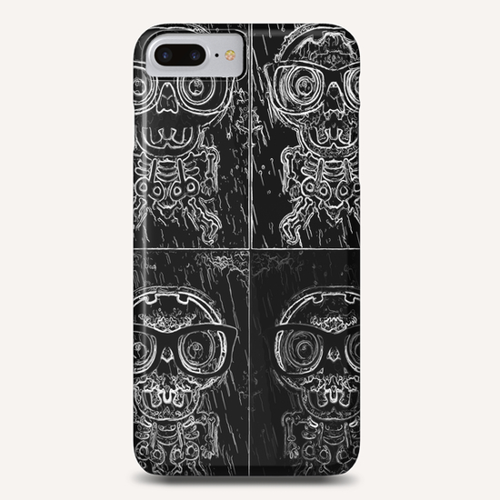 funny skull and bone with glasses in black and white Phone Case by Timmy333