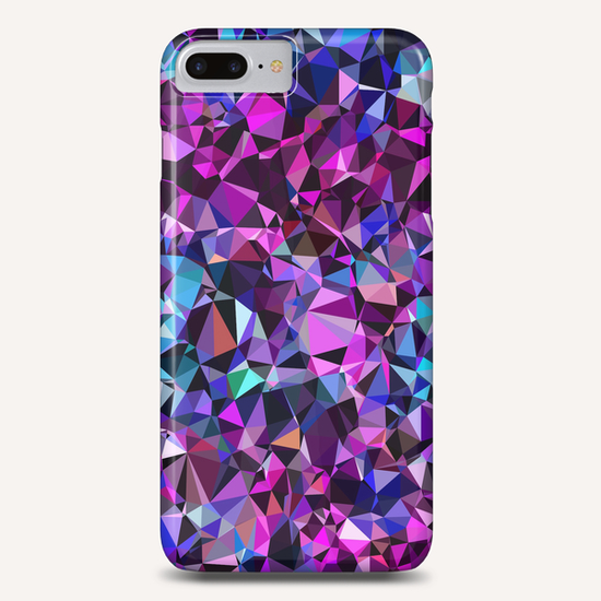 geometric triangle polygon pattern abstract in pink blue black Phone Case by Timmy333