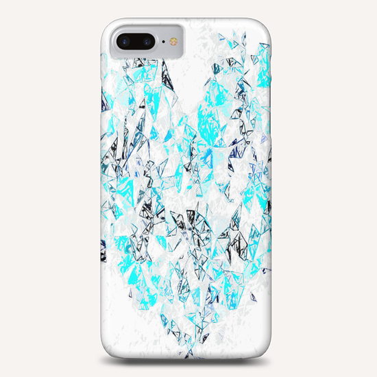 blue heart shape abstract with white abstract background Phone Case by Timmy333