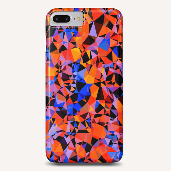 geometric triangle pattern abstract in blue orange red Phone Case by Timmy333