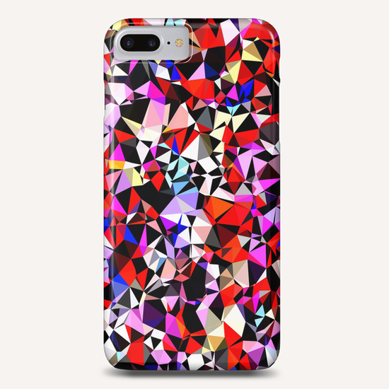 geometric triangle pattern abstract in red pink black blue Phone Case by Timmy333